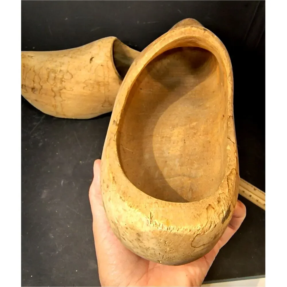 1831.  Large Vintage Wooden Dutch Shoes